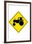 Tractor Crossing Sign-null-Framed Art Print