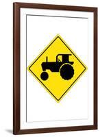 Tractor Crossing Sign-null-Framed Art Print