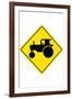 Tractor Crossing Sign-null-Framed Art Print