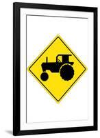 Tractor Crossing Sign-null-Framed Art Print