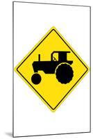 Tractor Crossing Sign-null-Mounted Art Print