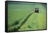 Tractor Cutting Grass for Silage-Jeremy Walker-Framed Stretched Canvas