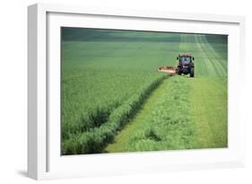 Tractor Cutting Grass for Silage-Jeremy Walker-Framed Photographic Print