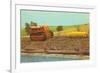 Tractor Hauling Giant Ear of Corn-null-Framed Premium Giclee Print