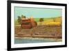 Tractor Hauling Giant Ear of Corn-null-Framed Premium Giclee Print