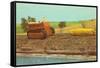 Tractor Hauling Giant Ear of Corn-null-Framed Stretched Canvas
