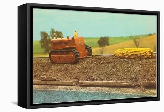 Tractor Hauling Giant Ear of Corn-null-Framed Stretched Canvas