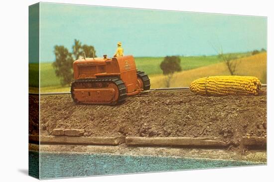 Tractor Hauling Giant Ear of Corn-null-Stretched Canvas
