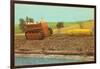 Tractor Hauling Giant Ear of Corn-null-Framed Art Print