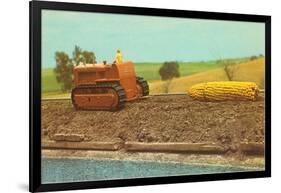 Tractor Hauling Giant Ear of Corn-null-Framed Art Print