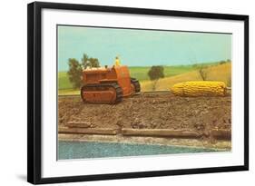 Tractor Hauling Giant Ear of Corn-null-Framed Art Print