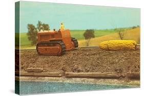 Tractor Hauling Giant Ear of Corn-null-Stretched Canvas