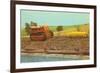 Tractor Hauling Giant Ear of Corn-null-Framed Art Print