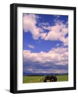 Tractor in Field, Eastern Washington, USA-Terry Eggers-Framed Photographic Print