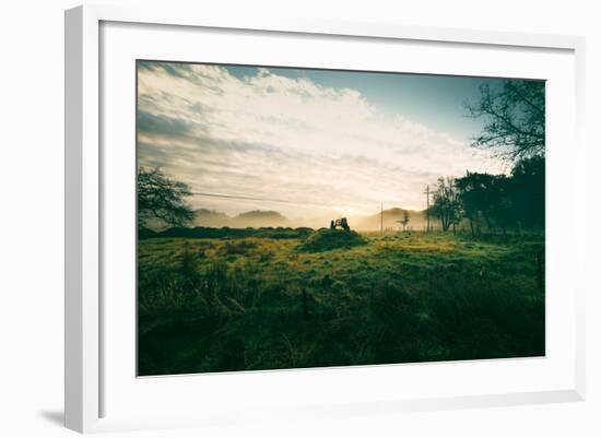 Tractor Landscape, Misty Sonoma County Morning, Bay Area-Vincent James-Framed Photographic Print