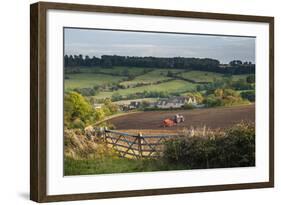 Tractor Ploughing Fields in Blockley, the Cotswolds, Gloucestershire, England-Matthew Williams-Ellis-Framed Photographic Print