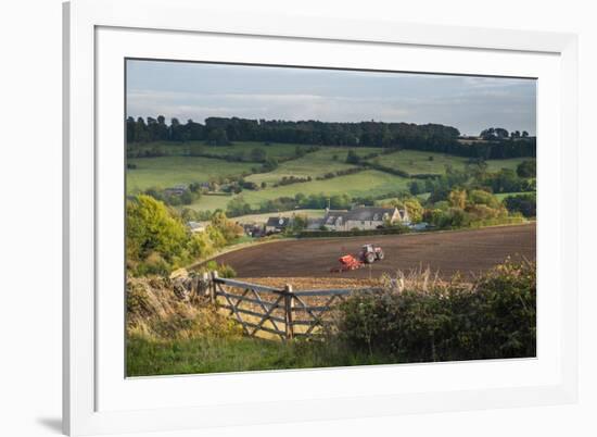 Tractor Ploughing Fields in Blockley, the Cotswolds, Gloucestershire, England-Matthew Williams-Ellis-Framed Photographic Print