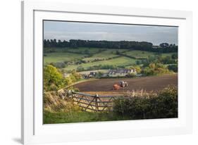 Tractor Ploughing Fields in Blockley, the Cotswolds, Gloucestershire, England-Matthew Williams-Ellis-Framed Photographic Print