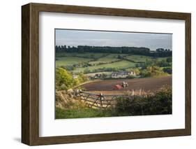 Tractor Ploughing Fields in Blockley, the Cotswolds, Gloucestershire, England-Matthew Williams-Ellis-Framed Photographic Print
