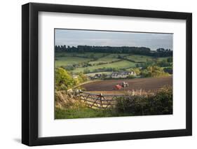 Tractor Ploughing Fields in Blockley, the Cotswolds, Gloucestershire, England-Matthew Williams-Ellis-Framed Photographic Print