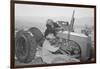 Tractor Repair: Driver Benji Iguchi, Mechanic Henry Hanawa, Manzanar Relocation Center, California-Ansel Adams-Framed Art Print