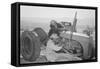 Tractor Repair: Driver Benji Iguchi, Mechanic Henry Hanawa, Manzanar Relocation Center, California-Ansel Adams-Framed Stretched Canvas