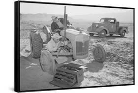 Tractor Repair: Driver Benji Iguchi, Mechanic Henry Hanawa,-Ansel Adams-Framed Stretched Canvas