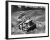 Tractor Unit Pulling an Earth Grading Machine at a Site Near Rotherham, South Yorkshire, 1954-Michael Walters-Framed Photographic Print