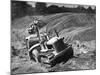 Tractor Unit Pulling an Earth Grading Machine at a Site Near Rotherham, South Yorkshire, 1954-Michael Walters-Mounted Photographic Print