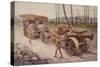 Tractor with Siege Howitzer-null-Stretched Canvas