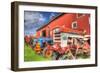 Tractors and Barn-Robert Goldwitz-Framed Giclee Print