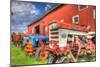 Tractors and Barn-Robert Goldwitz-Mounted Giclee Print