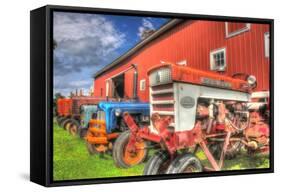 Tractors and Barn-Robert Goldwitz-Framed Stretched Canvas