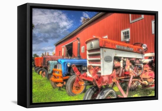 Tractors and Barn-Robert Goldwitz-Framed Stretched Canvas