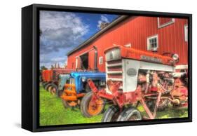 Tractors and Barn-Robert Goldwitz-Framed Stretched Canvas