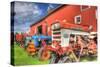 Tractors and Barn-Robert Goldwitz-Stretched Canvas