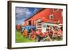 Tractors and Barn-Robert Goldwitz-Framed Giclee Print