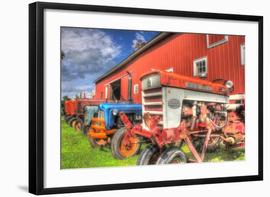 Tractors and Barn-Robert Goldwitz-Framed Giclee Print