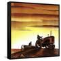 "Tractors at Sunset," October 3, 1942-Arthur C. Radebaugh-Framed Stretched Canvas