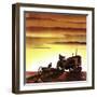 "Tractors at Sunset," October 3, 1942-Arthur C. Radebaugh-Framed Giclee Print