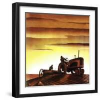 "Tractors at Sunset," October 3, 1942-Arthur C. Radebaugh-Framed Giclee Print