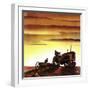 "Tractors at Sunset," October 3, 1942-Arthur C. Radebaugh-Framed Giclee Print