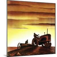 "Tractors at Sunset," October 3, 1942-Arthur C. Radebaugh-Mounted Giclee Print