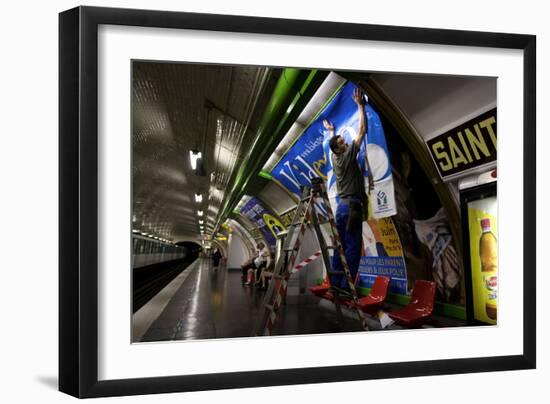 Trade, Bill-Sticker, Paris Métro-null-Framed Photographic Print