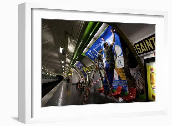 Trade, Bill-Sticker, Paris Métro-null-Framed Photographic Print