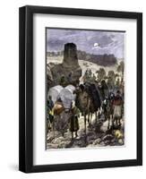 Trade Caravans on the Silk Road, the Great Highway of Central Asia-null-Framed Premium Giclee Print