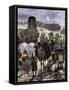 Trade Caravans on the Silk Road, the Great Highway of Central Asia-null-Framed Stretched Canvas