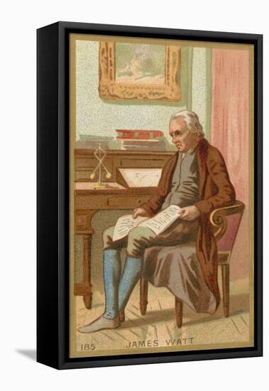 Trade Card Depicting a Portrait of James Watt-null-Framed Stretched Canvas