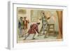 Trade Card Depicting Charles Quint Picking Up the Brush of Titian-null-Framed Giclee Print