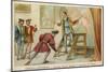 Trade Card Depicting Charles Quint Picking Up the Brush of Titian-null-Mounted Giclee Print